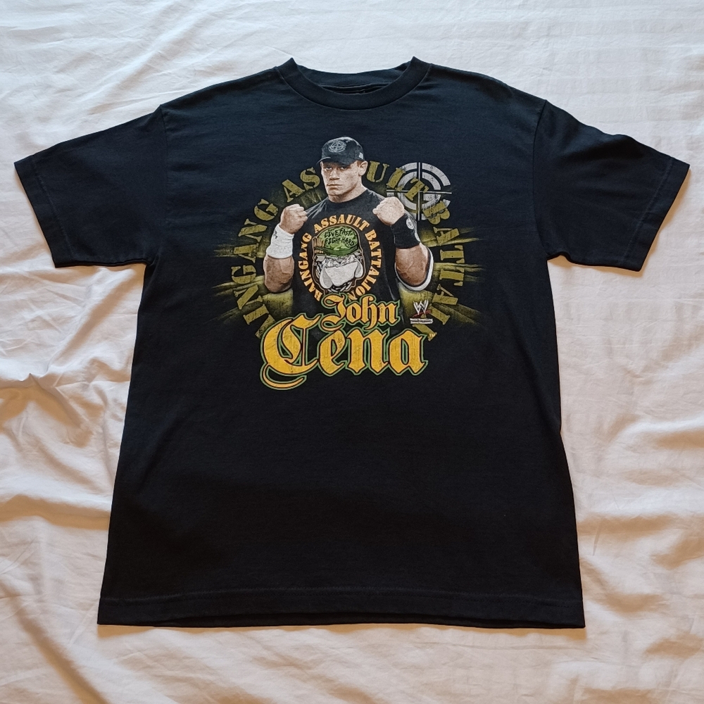 2002 Y2K WWE John Cena "Live Fast Fight Hard" Black T-Shirt Adult M Wrestling